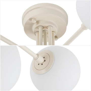 Olivier Parisian 24" Globe Modern Industrial Iron Bistro LED Semi Flush Mount